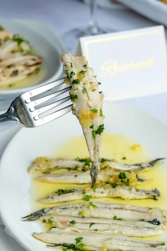 Boquerones en vinagre — marinated white anchovies at Los Gallegos Miami