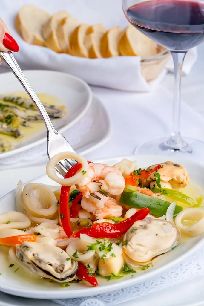 Ceviche de camarón — shrimp cured in citrus at Los Gallegos Miami