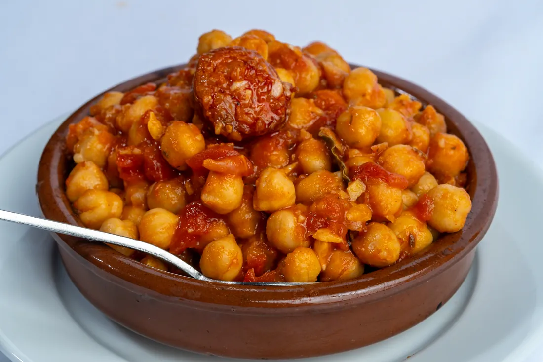 Garbanzos con chorizo — chickpeas stewed with chorizo at Los Gallegos Miami