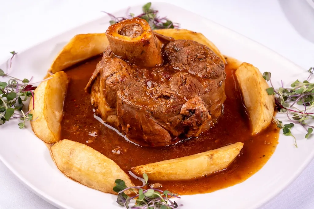 Ossobuco — slow-braised veal shank at Los Gallegos Miami