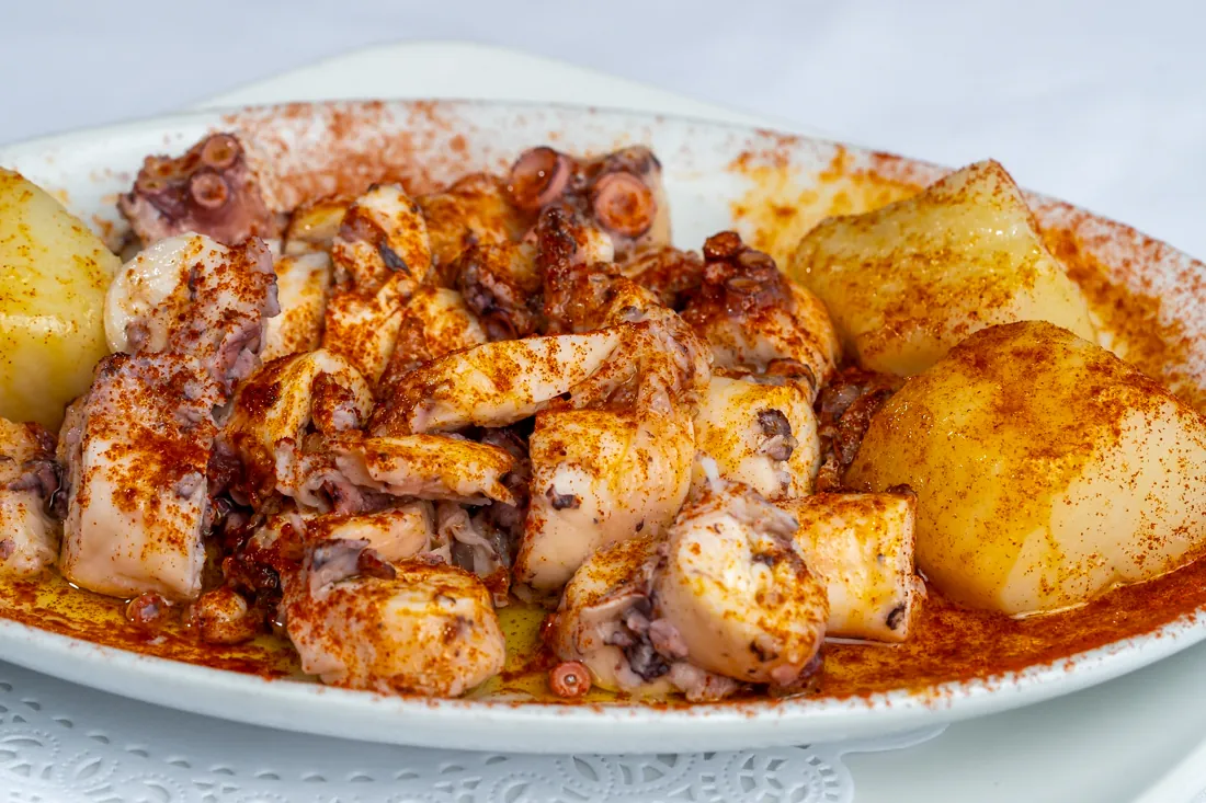 Pulpo a la Gallega — Galician octopus with paprika and olive oil at Los Gallegos in Miami, Florida